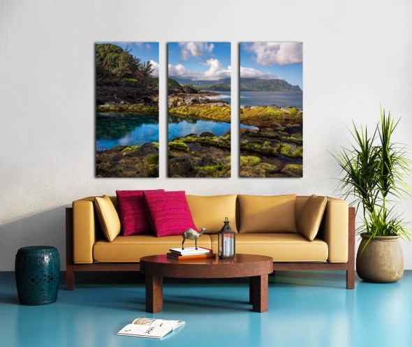 Long exposure image of the pool known as Queens Bath on  Kauai Split Canvas print