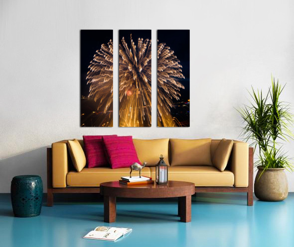Abstract fireworks over Pittsburgh Split Canvas print