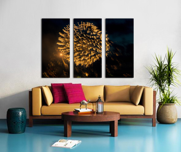 Abstract fireworks over Pittsburgh Split Canvas print