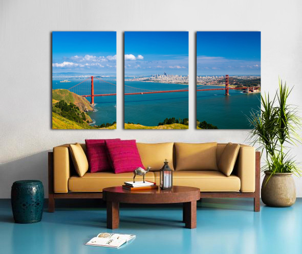 The Golden Gate Bridge and San Francisco Split Canvas print