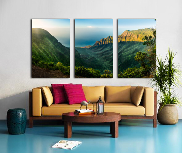 Panoramic view of Kalalau valley Kauai Split Canvas print