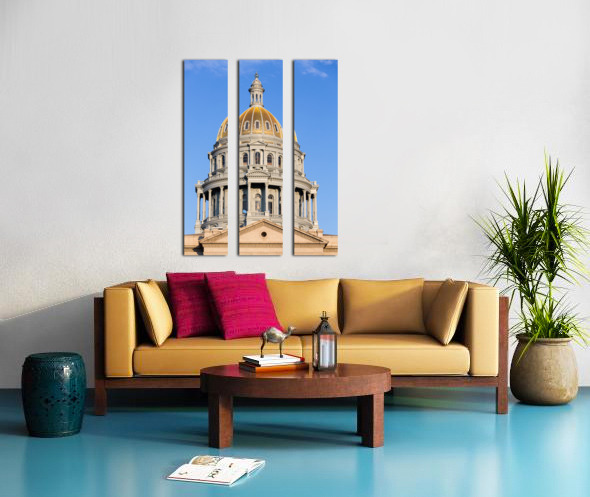 Gold covered dome of State Capitol Denver Split Canvas print