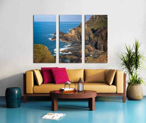 Long duration image of the ruins at Botallack tin mine Split Canvas print