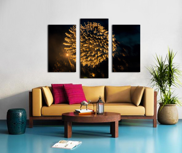 Abstract fireworks over Pittsburgh Canvas print