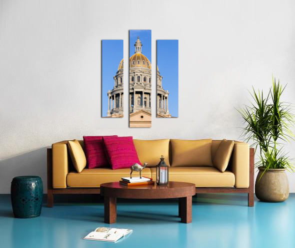 Gold covered dome of State Capitol Denver Canvas print