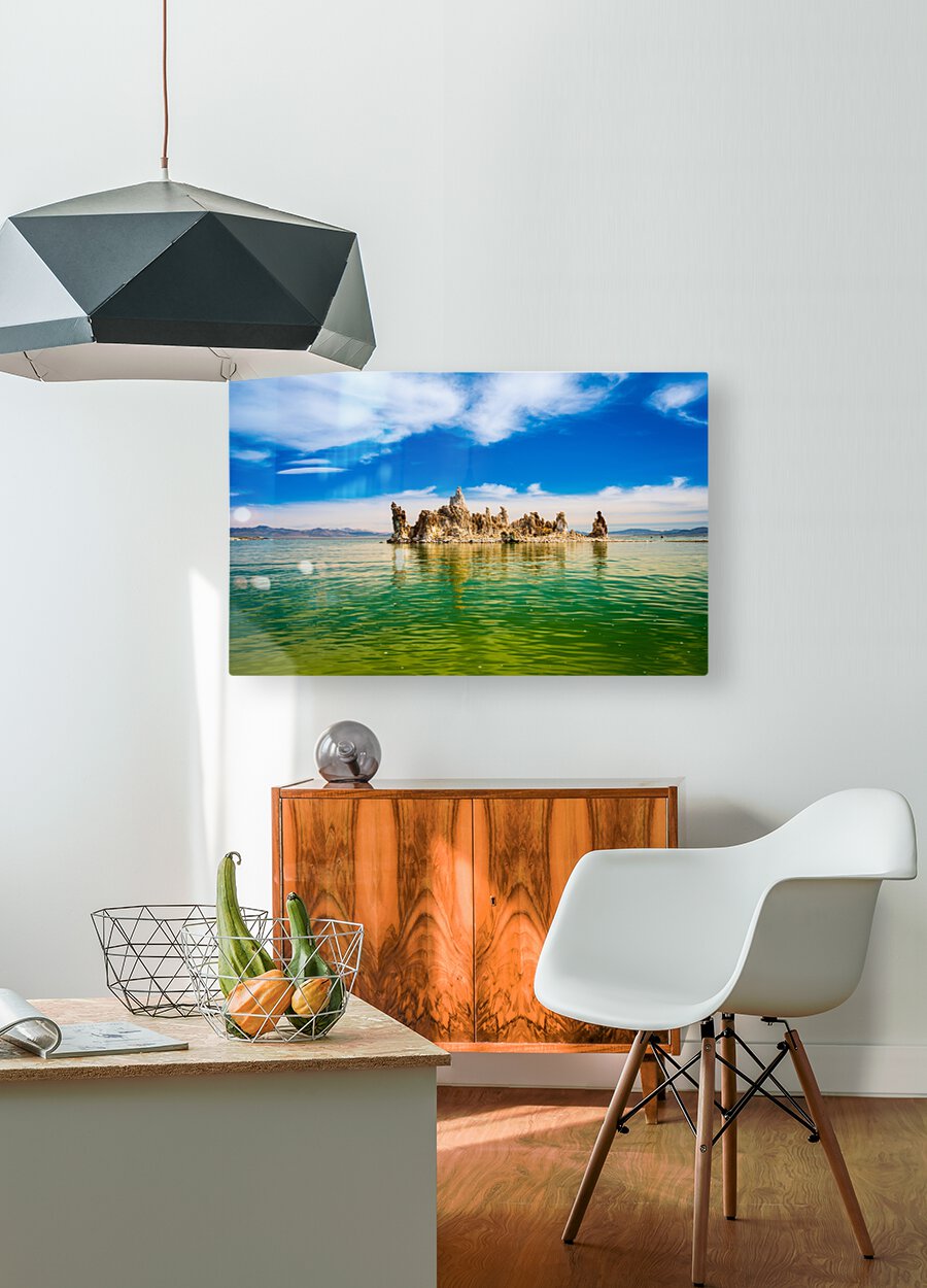 Tufa in the salty waters of Mono Lake   HD Metal print with Floating Frame on Back