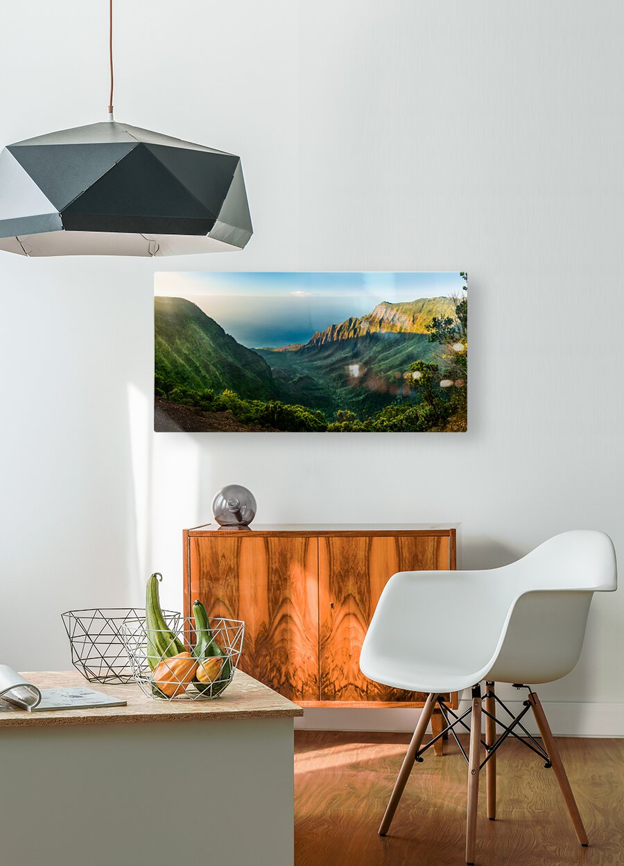 Panoramic view of Kalalau valley Kauai  HD Metal print with Floating Frame on Back
