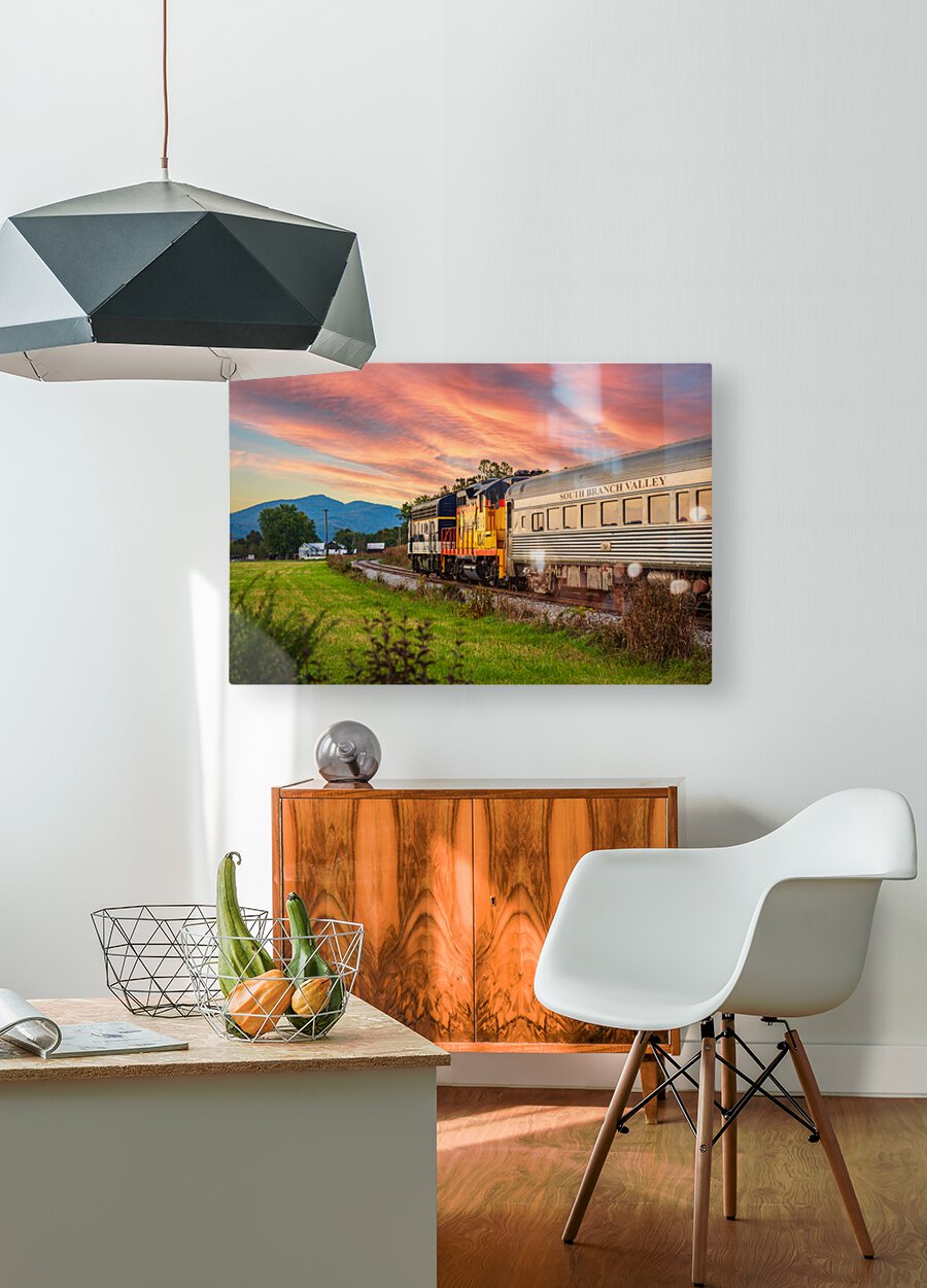 Potomac Eagle train in the evening  HD Metal print with Floating Frame on Back