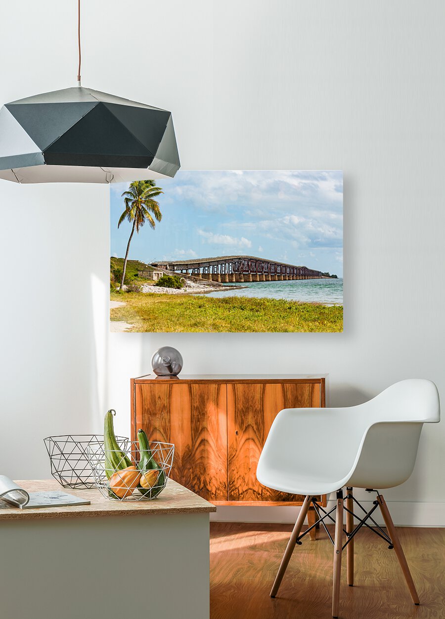 Florida Keys rail bridge and heritage trail  HD Metal print with Floating Frame on Back