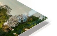 Panorama across the Mere to the town of Ellesmere in Shropshire HD Metal print
