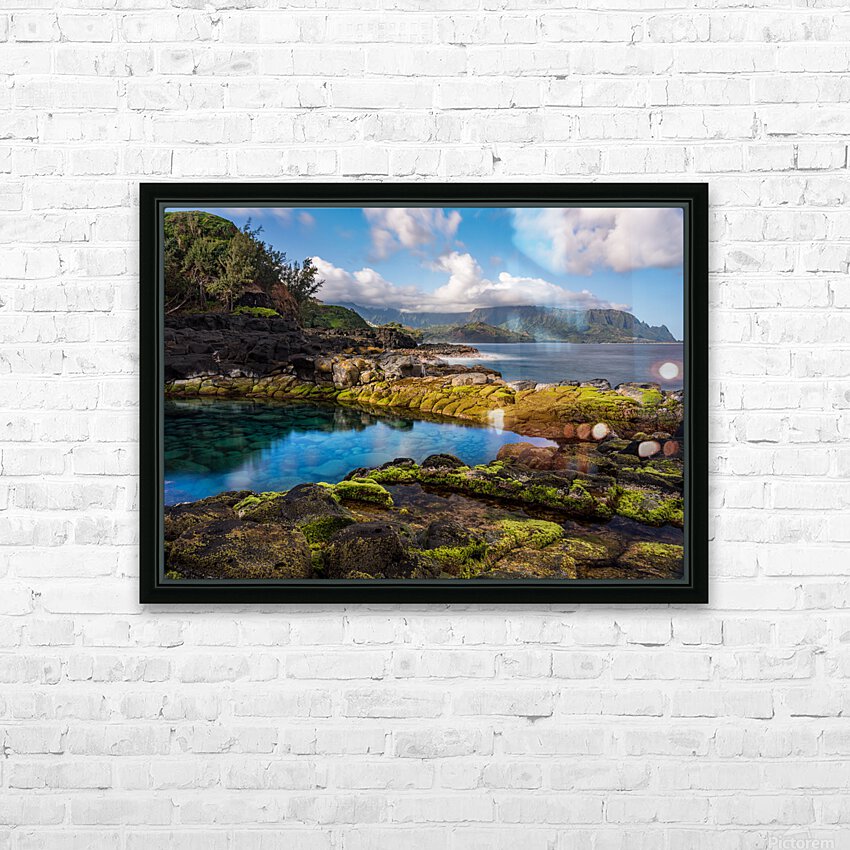 Long exposure image of the pool known as Queens Bath on  Kauai HD Sublimation Metal print with Decorating Float Frame (BOX)