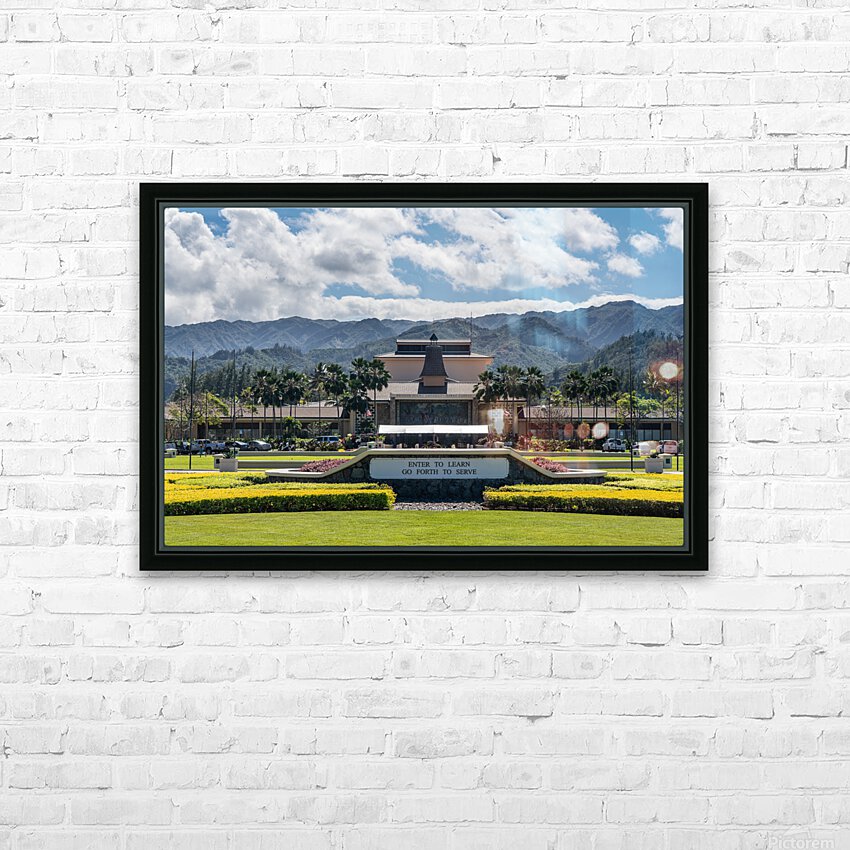 Entrance to Brigham Young University Hawaii HD Sublimation Metal print with Decorating Float Frame (BOX)