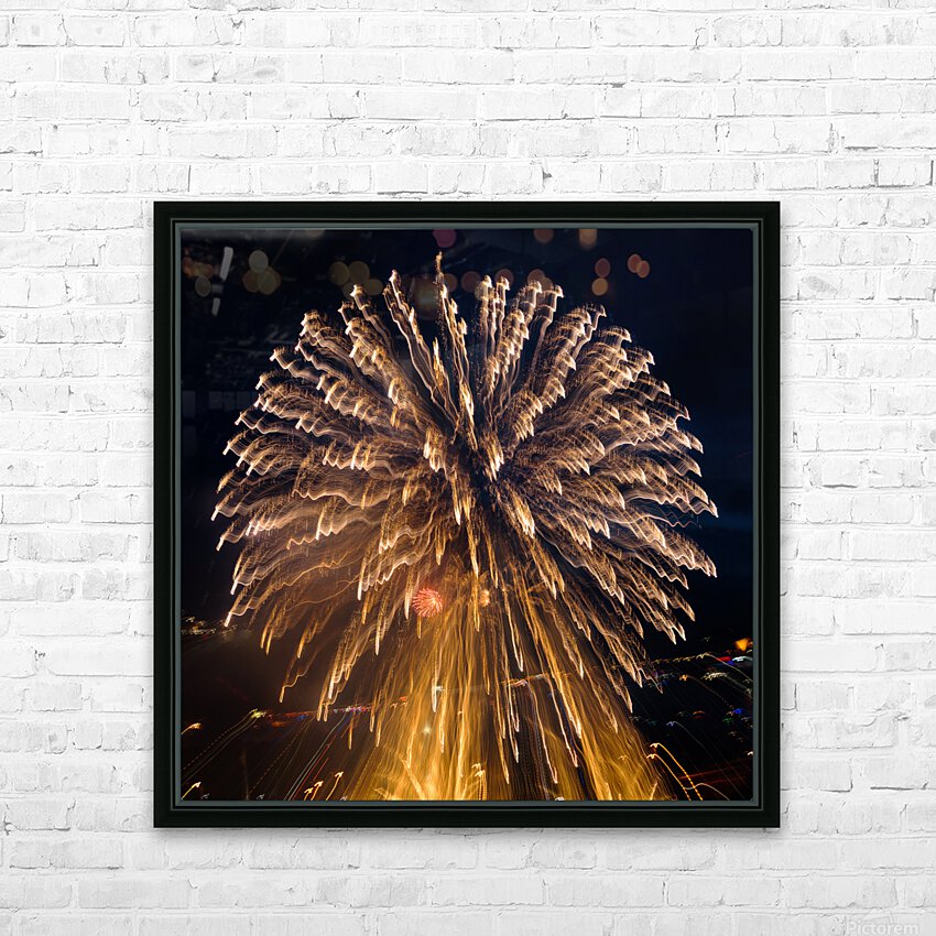 Abstract fireworks over Pittsburgh HD Sublimation Metal print with Decorating Float Frame (BOX)