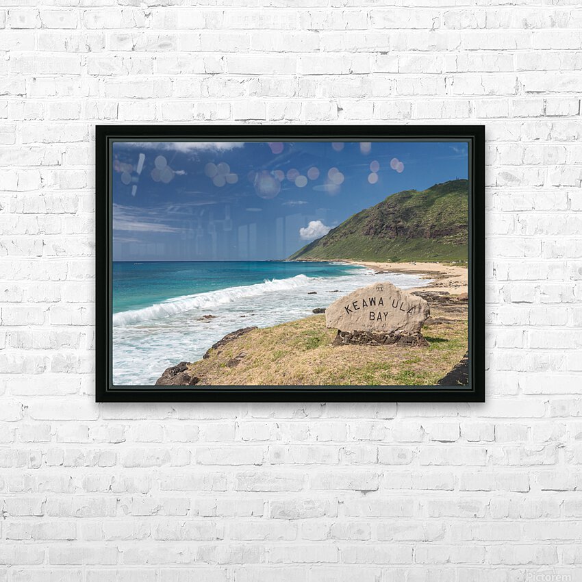 Winter waves crash on the sandy shore at Kaewaula beach on Oahu HD Sublimation Metal print with Decorating Float Frame (BOX)