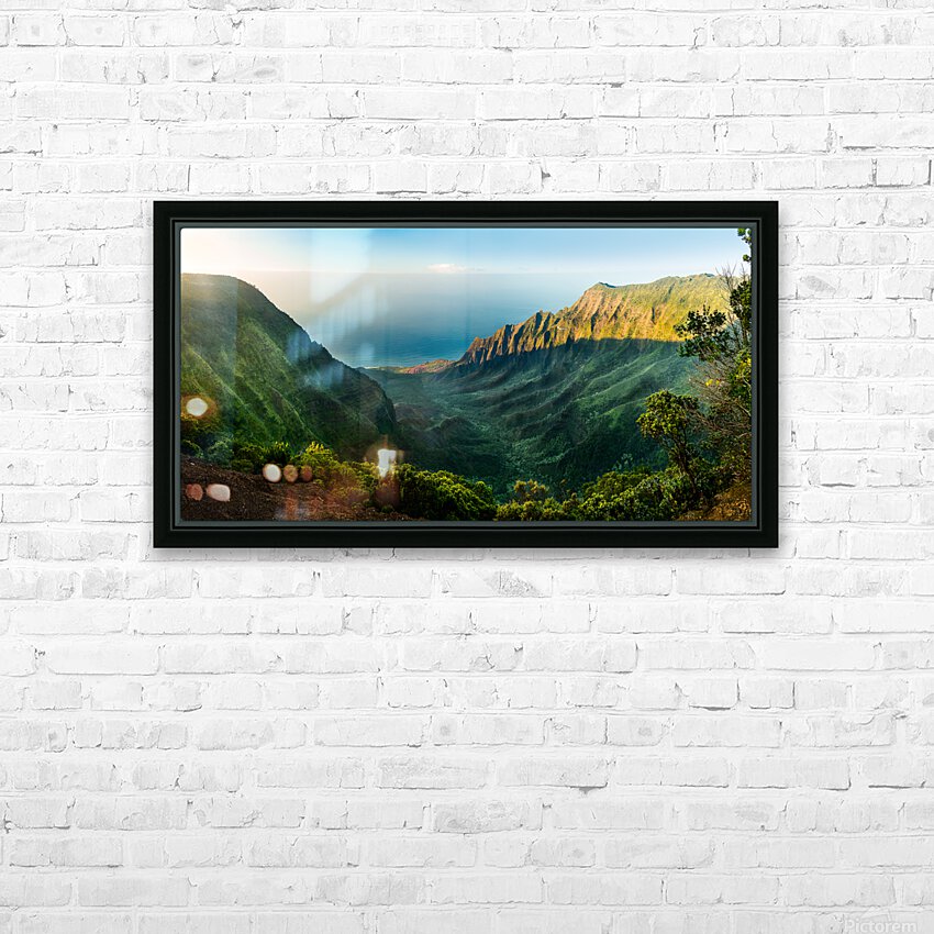 Panoramic view of Kalalau valley Kauai HD Sublimation Metal print with Decorating Float Frame (BOX)