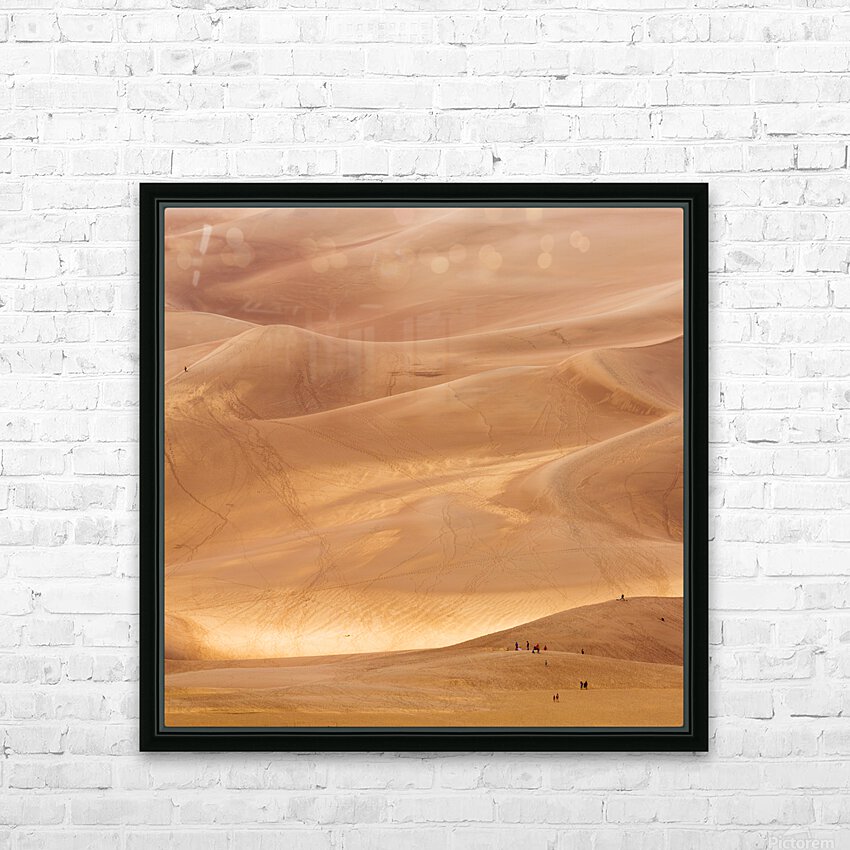 People on Great Sand Dunes NP  HD Sublimation Metal print with Decorating Float Frame (BOX)