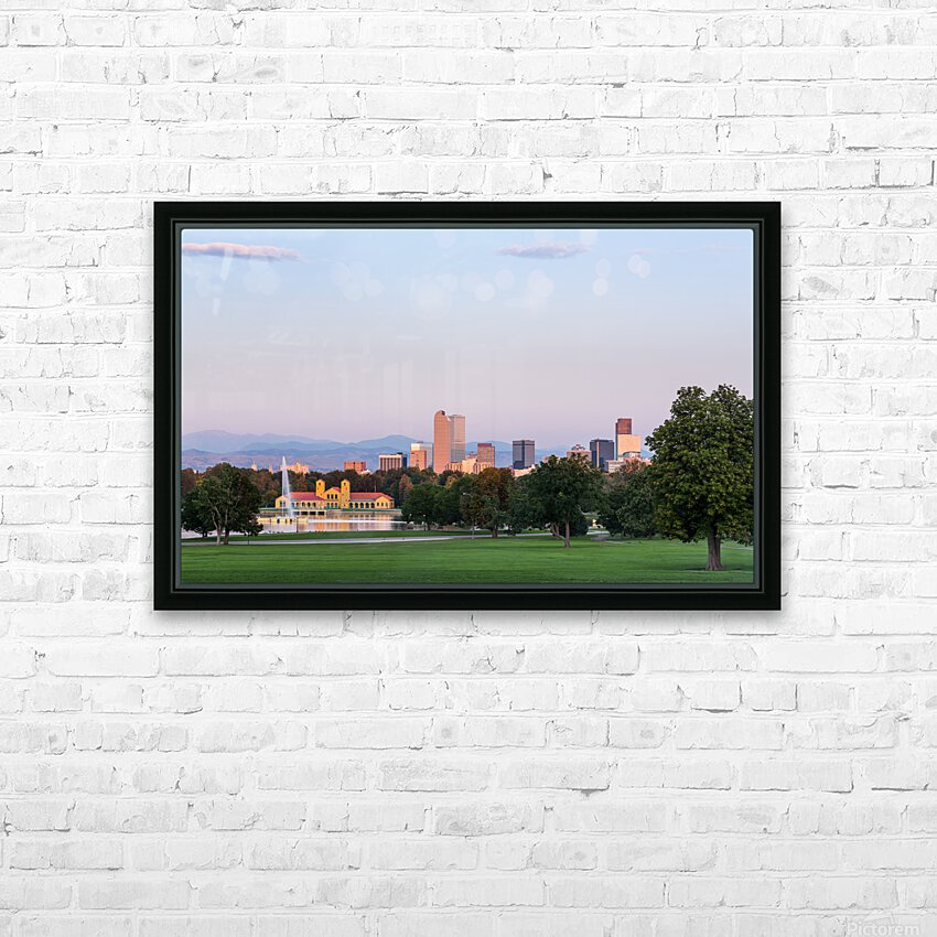 Skyline of Denver at dawn HD Sublimation Metal print with Decorating Float Frame (BOX)