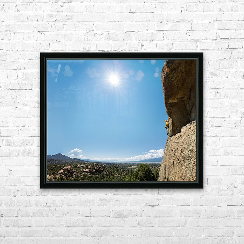 Senior man on steep rock climb in Colorado HD Sublimation Metal print with Decorating Float Frame (BOX)
