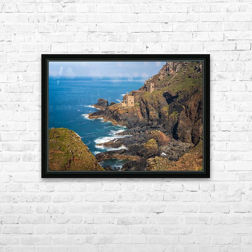 Long duration image of the ruins at Botallack tin mine HD Sublimation Metal print with Decorating Float Frame (BOX)