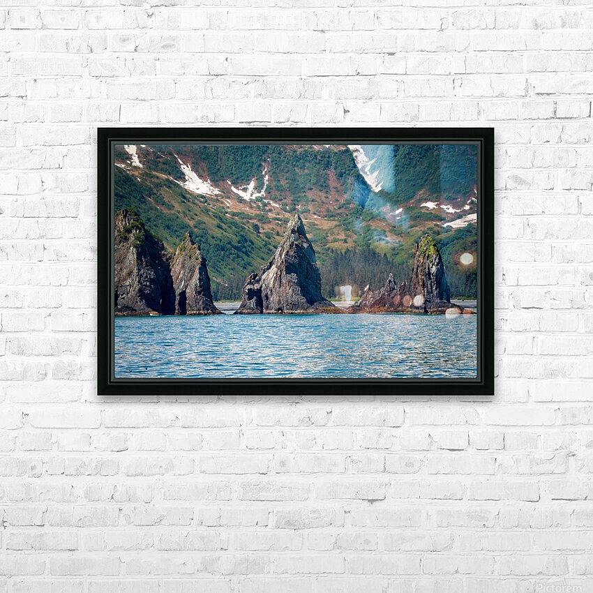 Rocky outcrops in the bay at Seward in Alaska HD Sublimation Metal print with Decorating Float Frame (BOX)