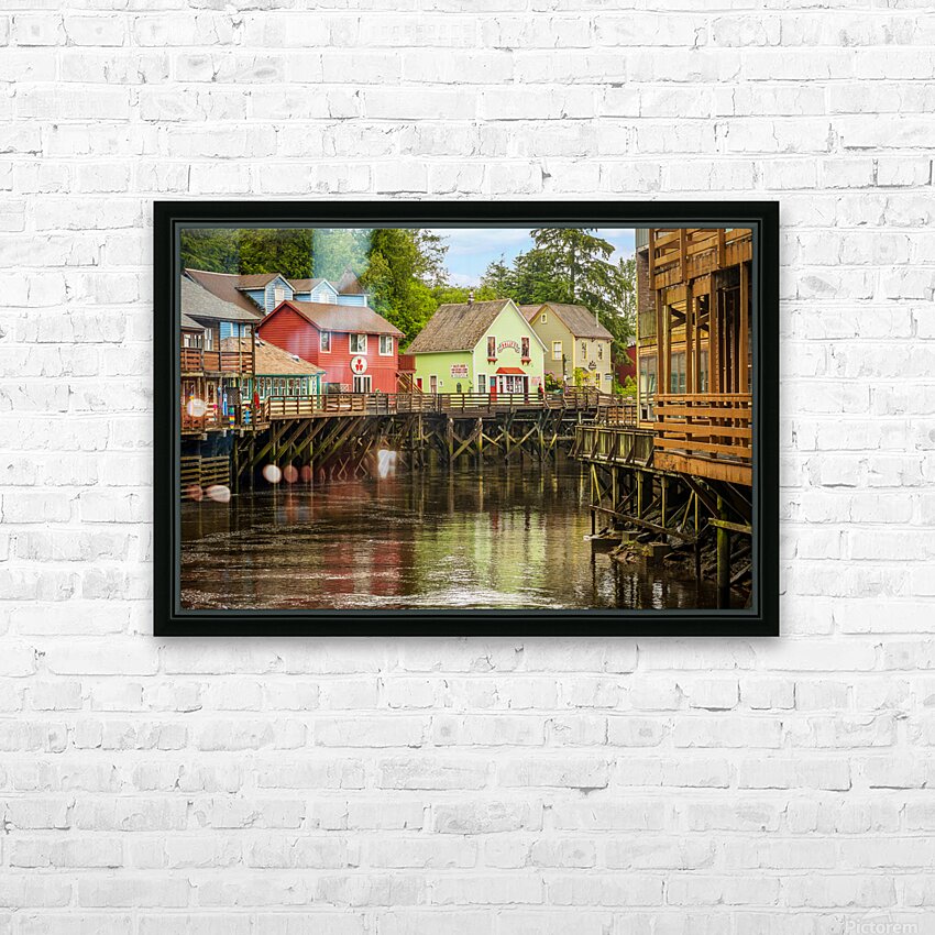 Famous Creek Street wharf in Ketchikan Alaska HD Sublimation Metal print with Decorating Float Frame (BOX)