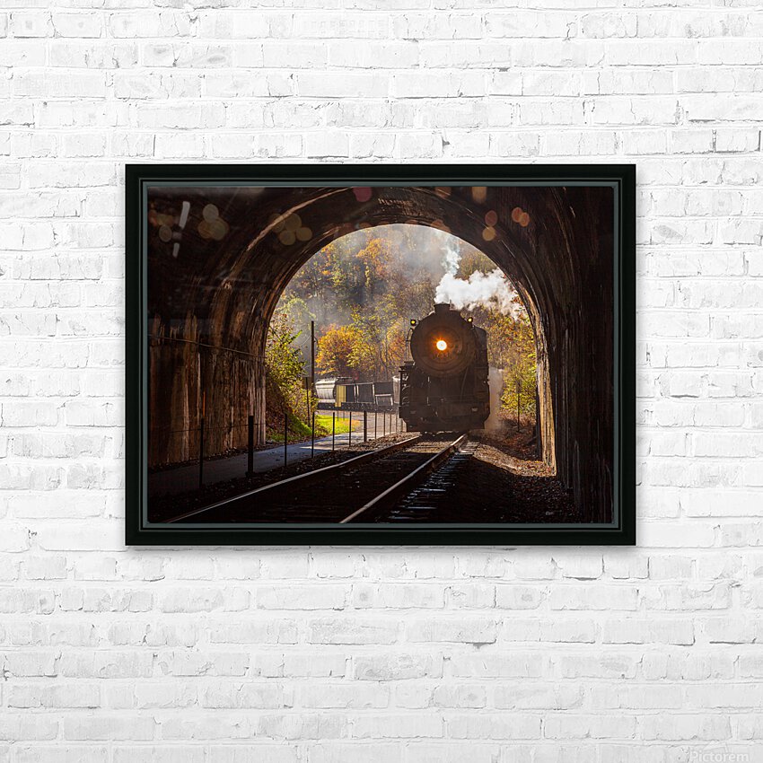 1916 Baldwin Steam locomotive enters tunnel HD Sublimation Metal print with Decorating Float Frame (BOX)