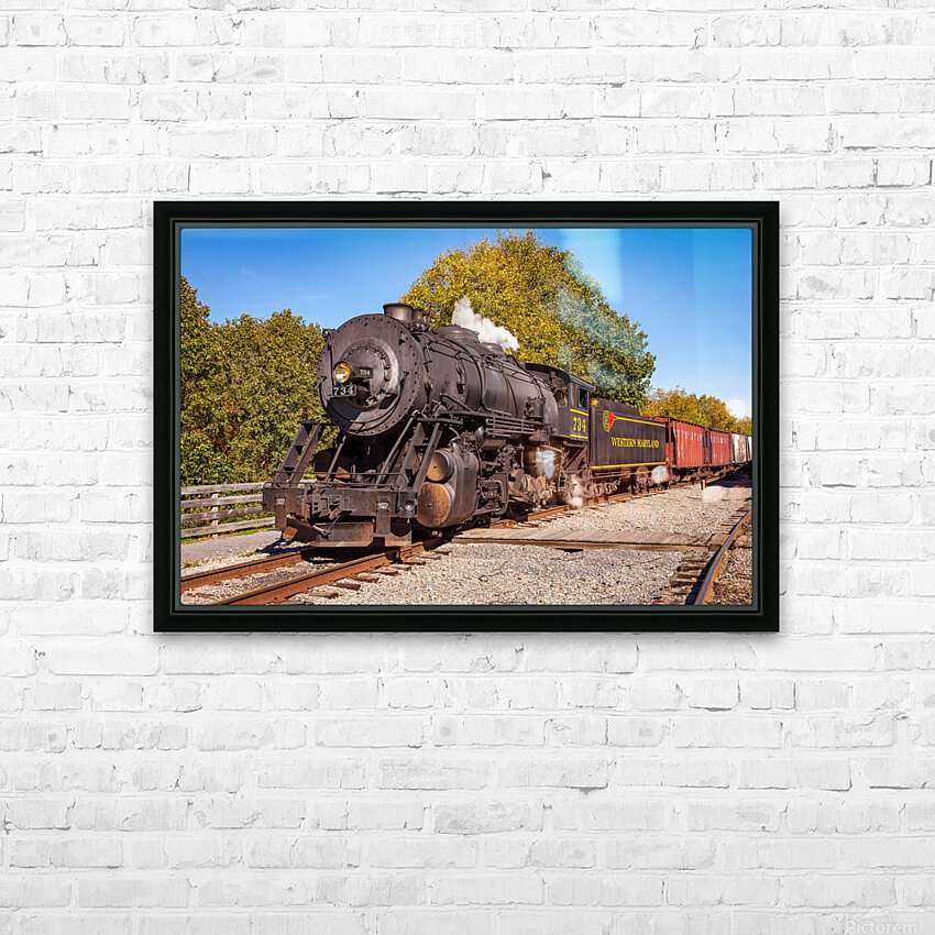 WMRR Steam train in Frostburg MD HD Sublimation Metal print with Decorating Float Frame (BOX)