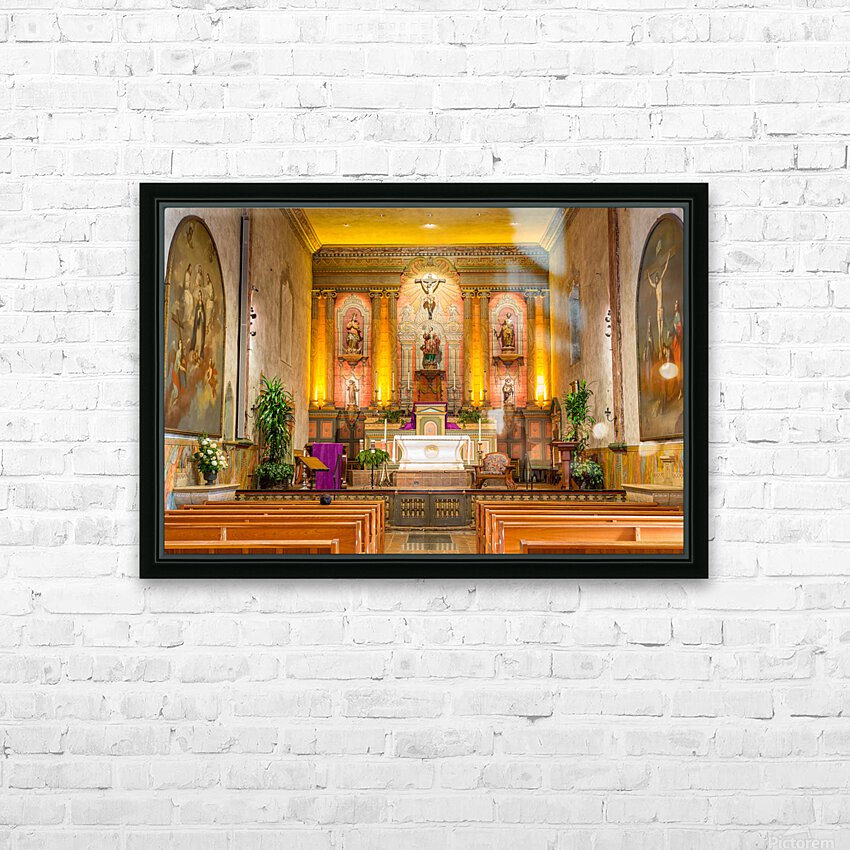 Interior of the church at Santa Barbara Mission HD Sublimation Metal print with Decorating Float Frame (BOX)
