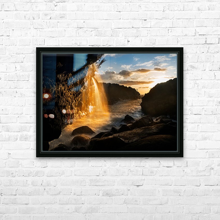 Waterfall near Queens Bath in Princeville Kauai HD Sublimation Metal print with Decorating Float Frame (BOX)
