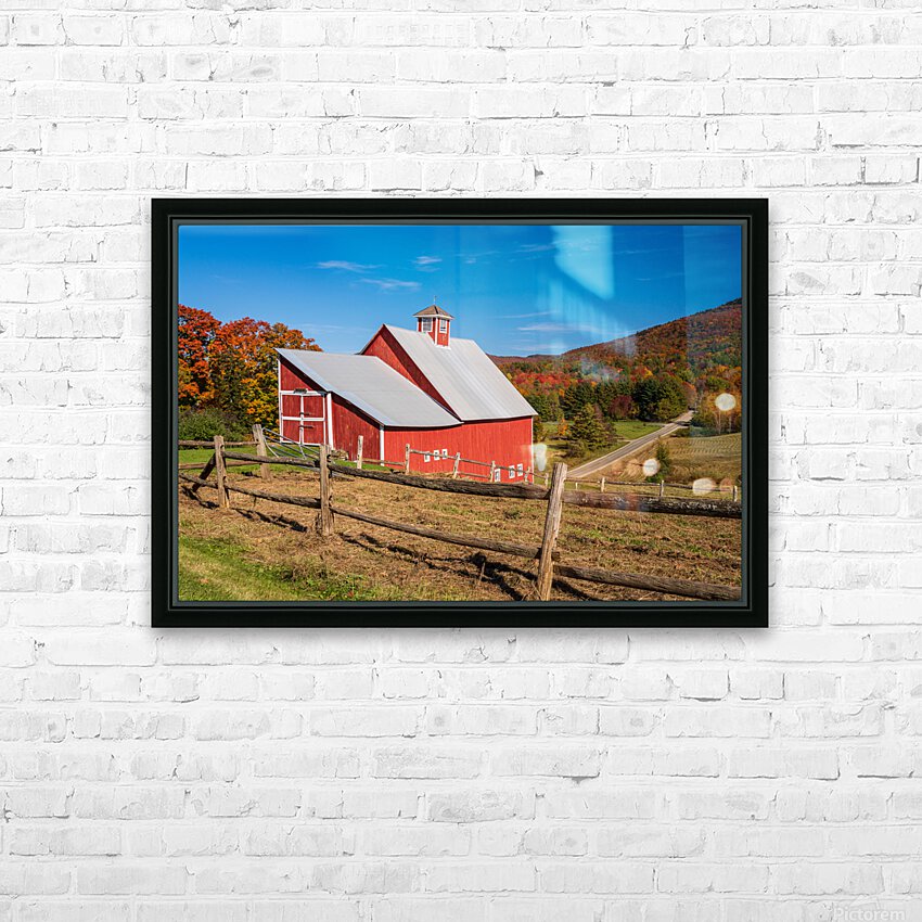 Grandview Farm barn with fall colors in Vermont HD Sublimation Metal print with Decorating Float Frame (BOX)