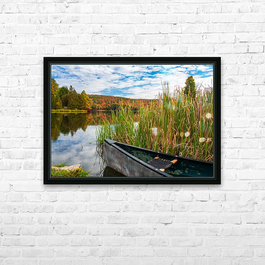 Canoe ready to launch in Silver Lake Vermont HD Sublimation Metal print with Decorating Float Frame (BOX)