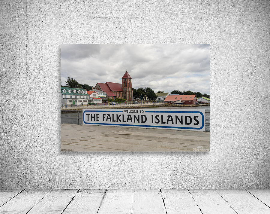 Welcome to Falklands sign in Stanley Falkland Islands by Steve Heap