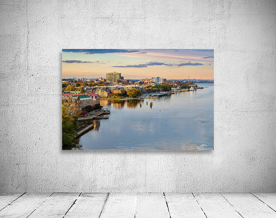 Waterfront of city of Alexandria in Virginia at sunset Wall Preview