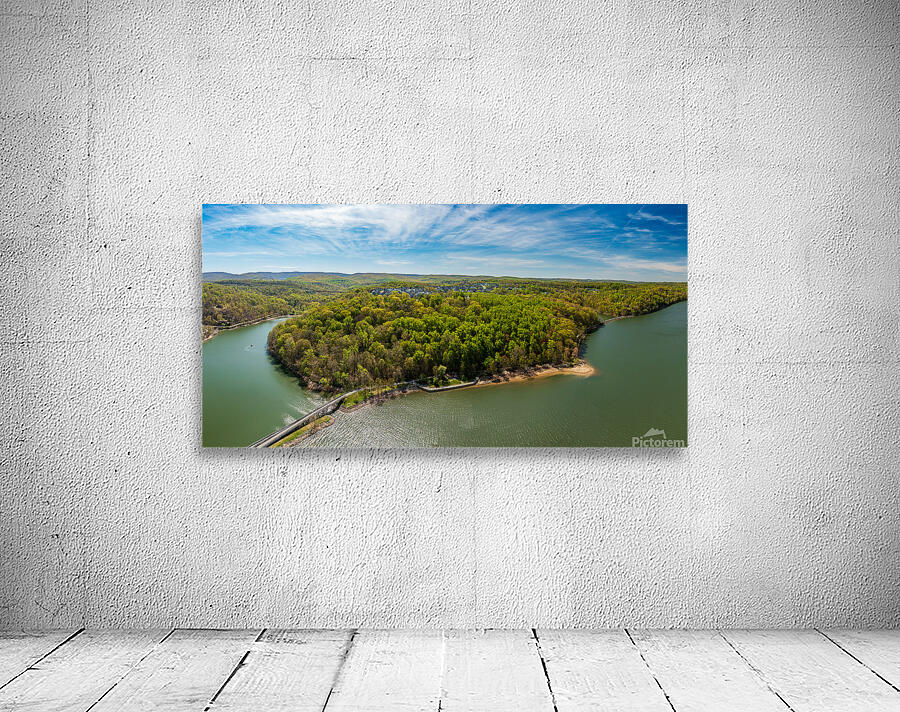 Aerial view of Cheat Lake and the Bluffs near Morgantown Wall Preview