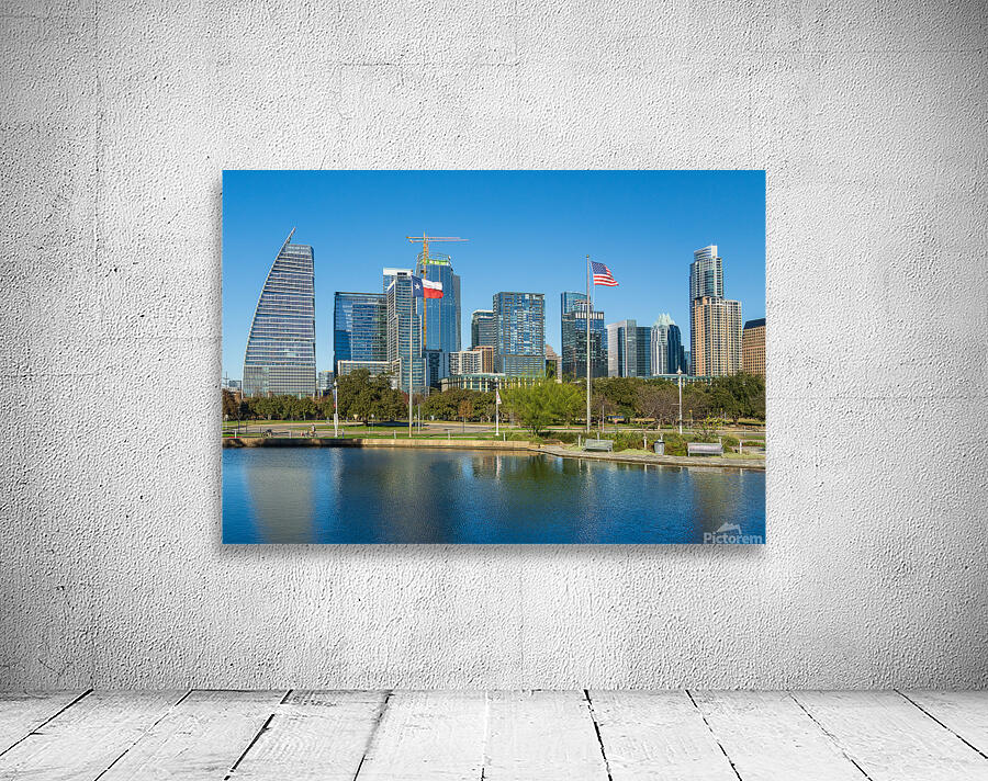 Cityscape of apartments and offices  in downtown Austin Texas Wall Preview