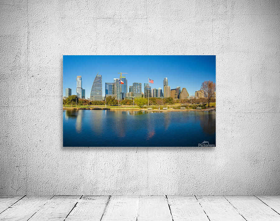 Cityscape of apartments and offices  in downtown Austin Texas Wall Preview