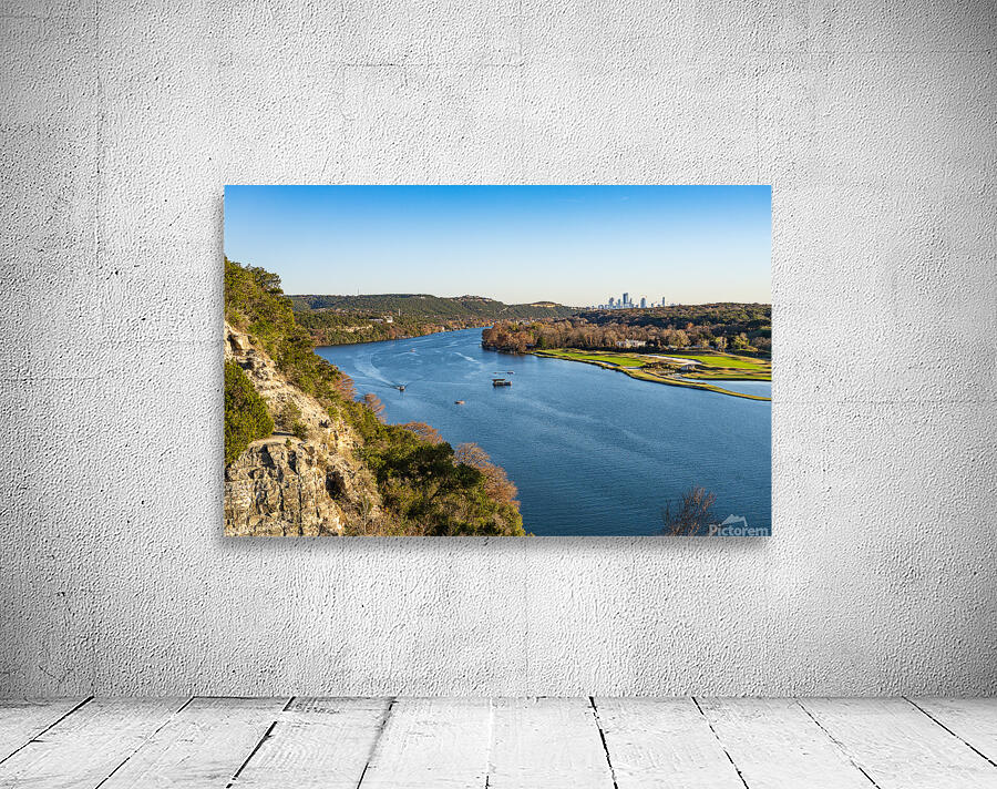 Colorado river and downtown Austin Texas from Pennybacker bridge Wall Preview