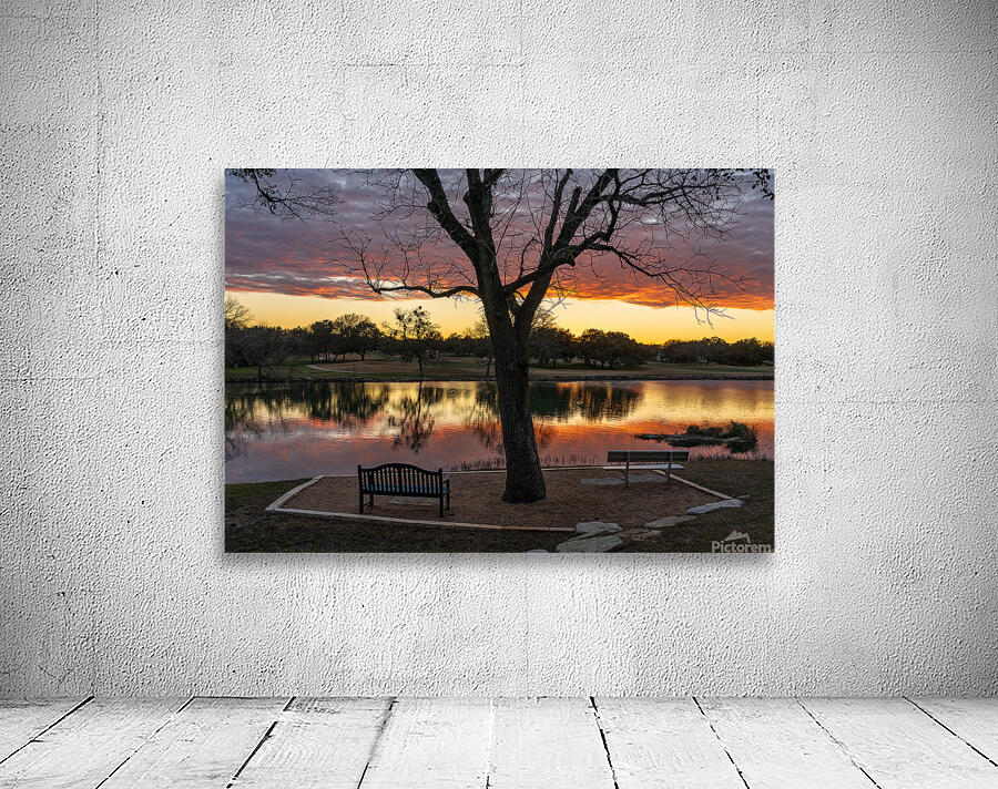 Dramatic sunset over Legacy Hills Park lake and golf course near Wall Preview