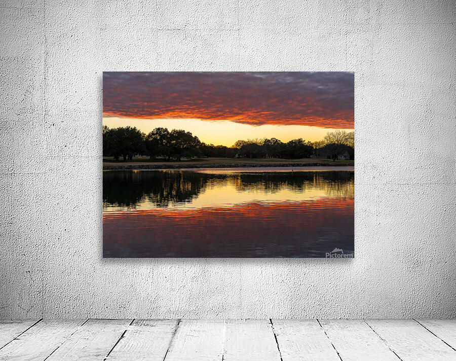 Dramatic sunset over Legacy Hills Park lake and golf course near Wall Preview