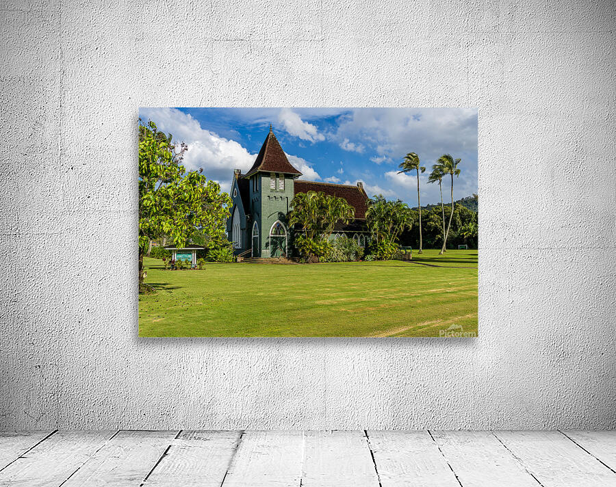 Waioli Huiia Church stands in Hanalei Kauai with the majestic  Wall Preview