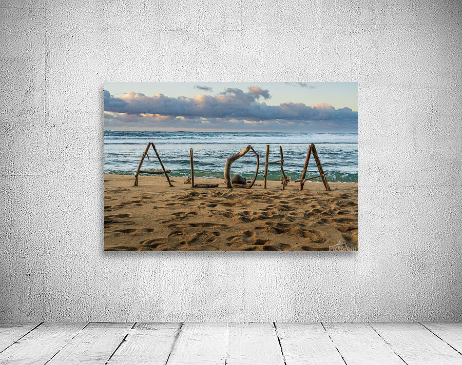 A driftwood greeting spells out a warm welcome with Aloha Kauai Wall Preview