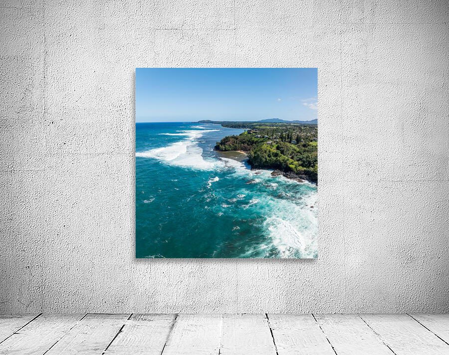 Aerial view of Princeville and Sealodge beach Wall Preview