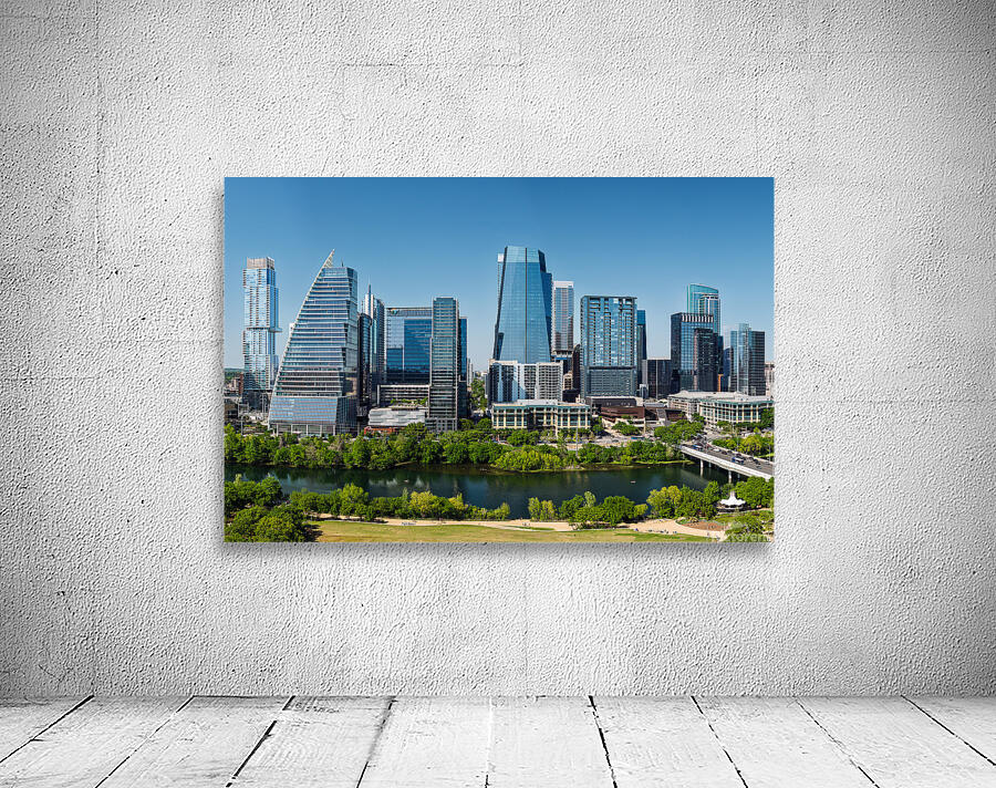 Aerial city skyline of Austin Texas in spring 2025 from park Wall Preview
