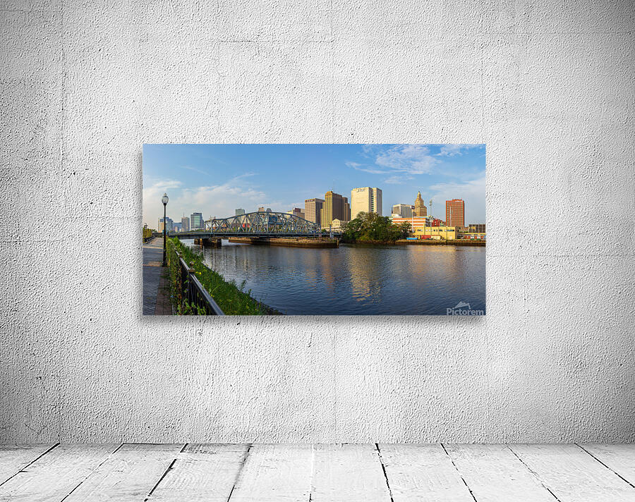 Skyline of Newark NJ from Harrison Riverbank Wall Preview