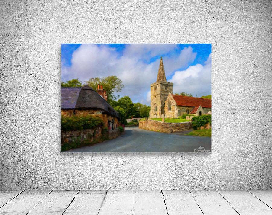 St Peters Church Shorwell Isle of Wight oil painting Wall Preview