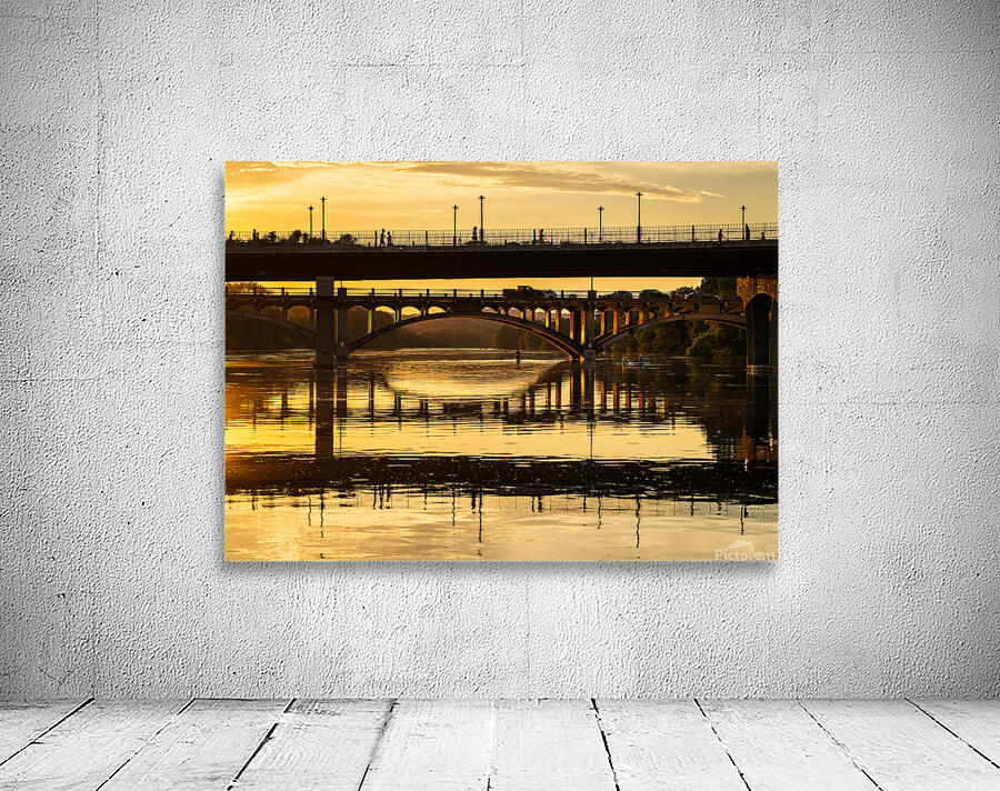 The Pfluger pedestrian bridge with the Lamar Boulevard bridge be Wall Preview