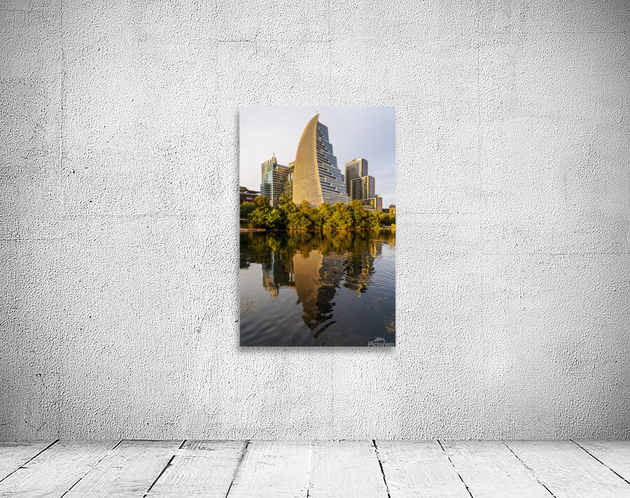 Sail building in the city skyline of Austin Texas in summer 2025 Wall Preview