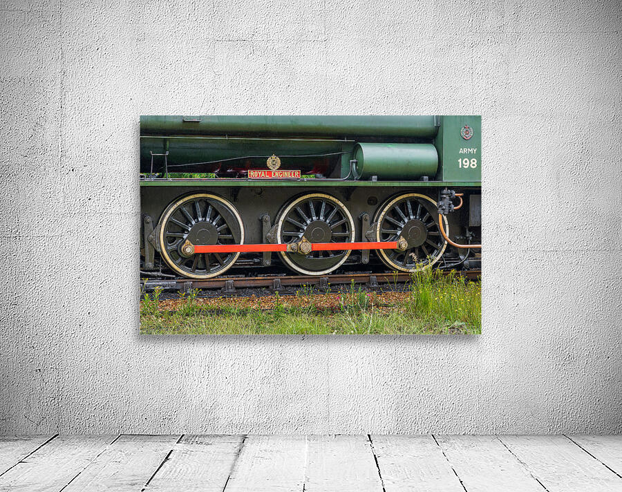 Detail of the wheels and coupling rod on the Isle of Wight Steam Wall Preview