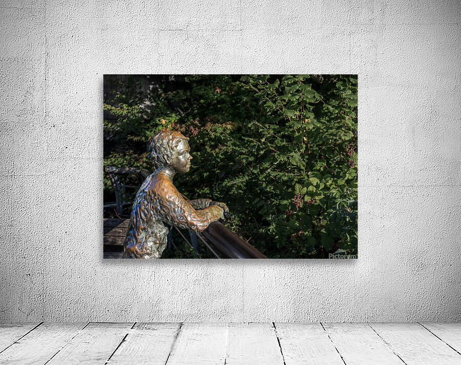 Boy with dog statue in Langley on Whidbey Island Wall Preview