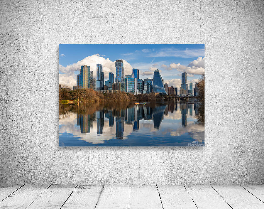 Classic Downtown Austin Texas Skyline with Sail Building from th Wall Preview